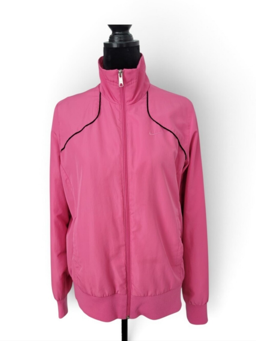 Nike Women's Hot Pink, Full-Zip, Funnel Neck, Bomber Track Jacket